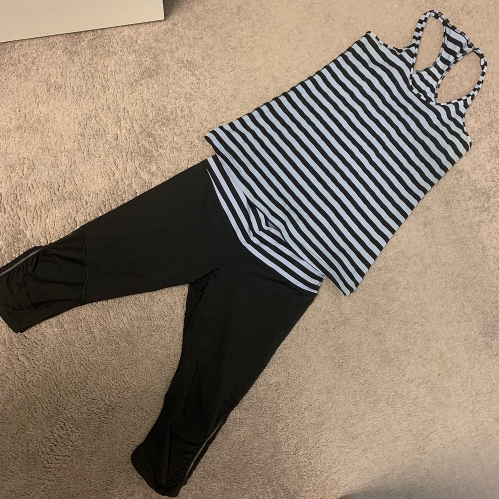 Lululemon matching capri leggings and tank top